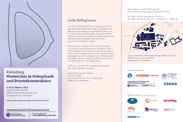 Programm der Masterclass in Onkoplastik und Brustrekonstruktion @MedUni Wien