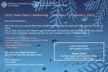 Einladung yCCC New Year's Gatherung 2024 ©MedUni Wien